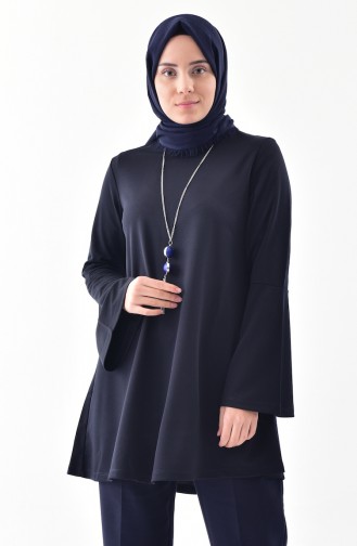 Dilber  Necklace Blouse 4085-04 Navy 4085-04