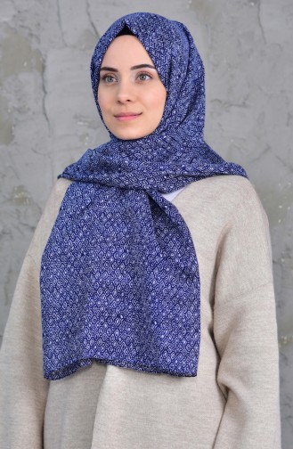 Patterned Cotton Shawl 901422-04 Navy 901422-04