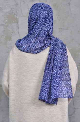 Patterned Cotton Shawl 901422-04 Navy 901422-04