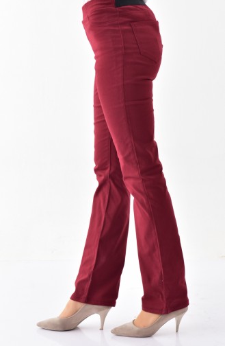 Minahill Elastic Waist Trouser 8301-02 Claret Red 8301-02