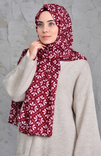 Patterned Cotton Shawl 901420-05 Claret Red 901420-05