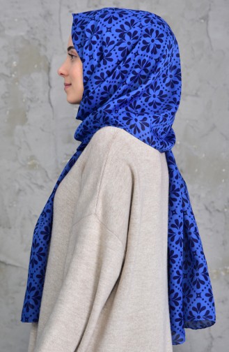 Patterned Cotton Shawl 901420-12 Blue 901420-12