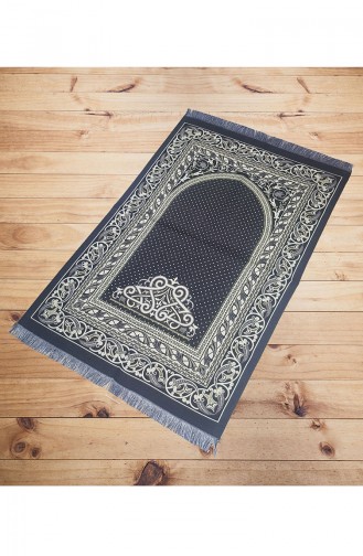 Ottoman Patterned Prayer Rug 2005-02 Black 2005-02