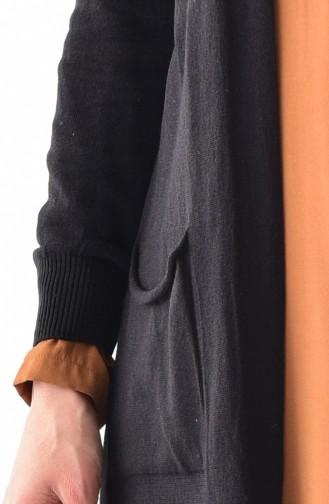 Triko Cepli Hırka 1007-01 Siyah