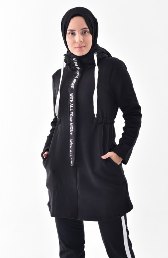 YNS Long Hooded Sweatshirt 4012-01 Black 4012-01