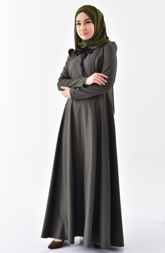 Khaki Hijab Kleider 7233-02