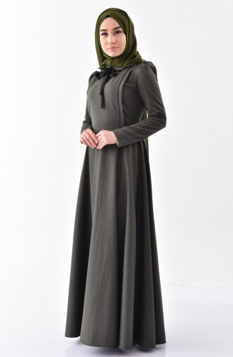 Khaki Hijab Kleider 7233-02