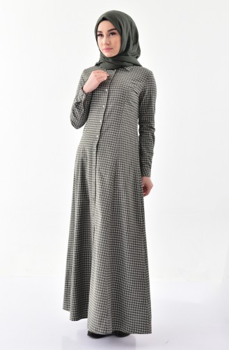 Khaki Hijab Dress 3064-01