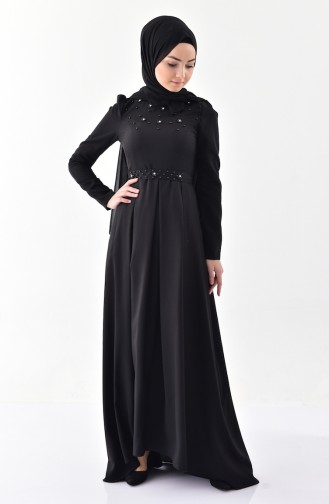Pearly Belted Dress 0206-01 Black 0206-01