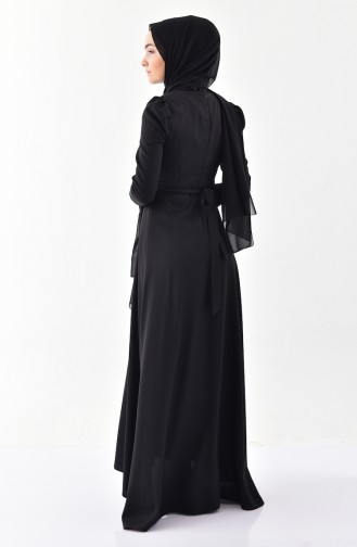 Pearly Belted Dress 0206-01 Black 0206-01