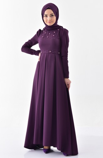 Pearly Belted Dress 0206-04 Purple 0206-04