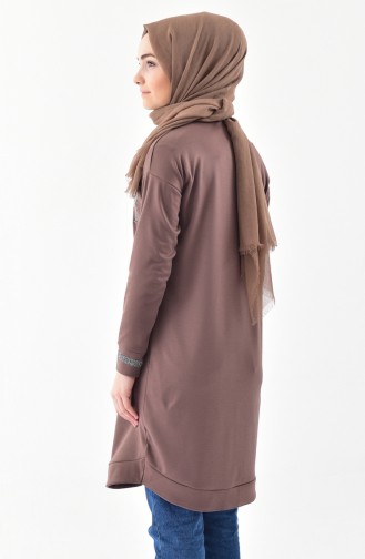 Taş Baskılı Spor Tunik 0678-01 Vizon