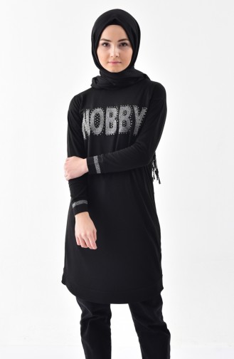 Tunique Sport Pierre Imprimée 0678-06 Noir 0678-06