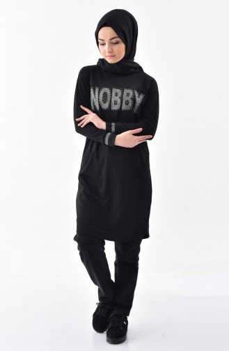 Tunique Sport Pierre Imprimée 0678-06 Noir 0678-06