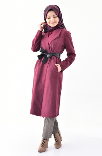 Belted Cashmere Cape 4405-03  Claret Red 4405-03