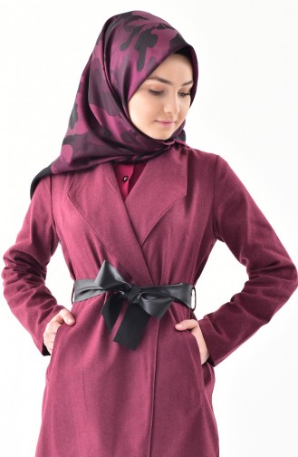 Belted Cashmere Cape 4405-03  Claret Red 4405-03