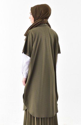 Poncho mit Pelzen 1001-03 Khaki 1001-03