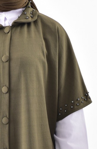 Poncho mit Pelzen 1001-03 Khaki 1001-03