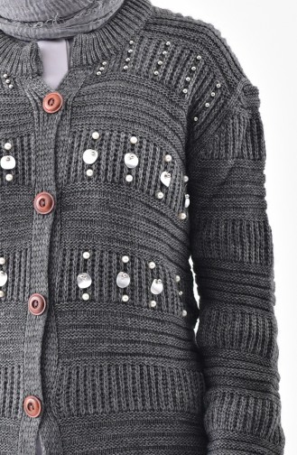 Knitwear Pearl Cardigan 8015-01 Anthracite 8015-01