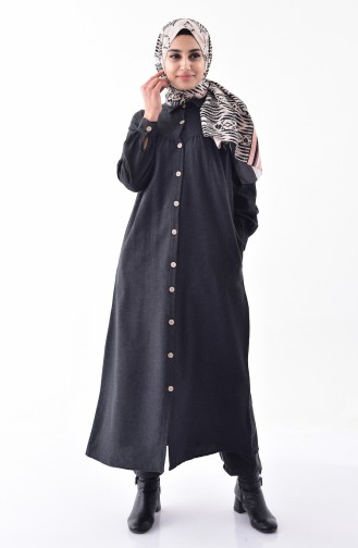 Buttoned Long Tunic 0733-06 Anthracite 0733-06