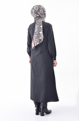 Buttoned Long Tunic 0733-06 Anthracite 0733-06