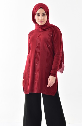 Pearl Knitwear Sweater 2128-02 Claret Red 2128-02