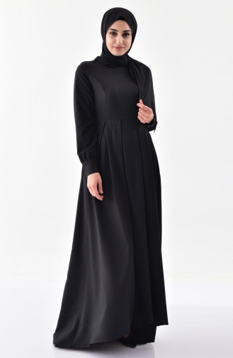 Kleid mit Plissee 81646-01 Schwarz 81646-01