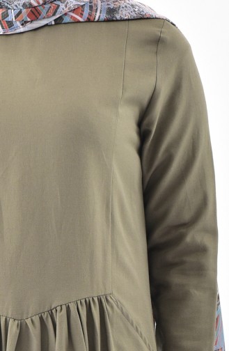 توبانور فستان بتصميم جيوب وطيات 2996-02 لون أخضر كاكي 2996-02