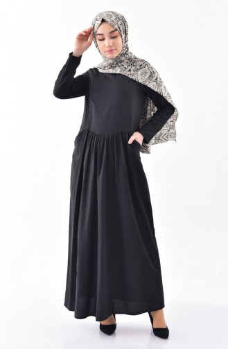 TUBANUR Pocketed Pleated Dress 2996-04 Black 2996-04
