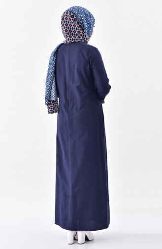 TUBANUR Pocketed Pleated Dress 2996-05 Navy Blue 2996-05