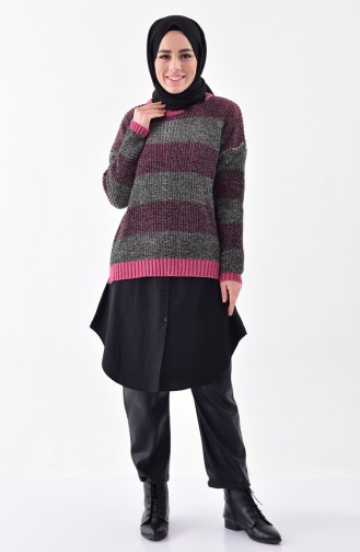 Knitwear Silvery Sweater 8007-02 Black Damson 8007-02
