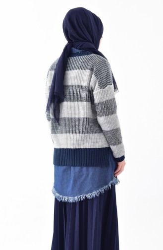 Knitwear Silvery Sweater 8007-06 Navy Blue 8007-06
