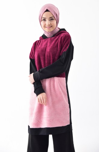 Tunique a Capuche 0418-01 Noir Plum 0418-01