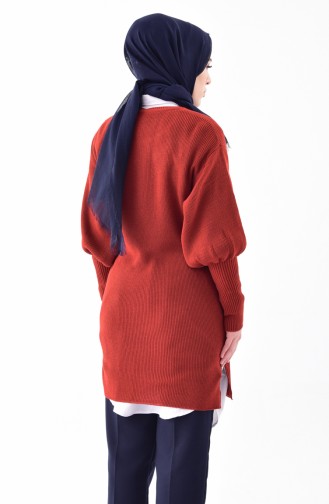 Baloon Sleeve Knitwear Tunic 2124-11 Red 2124-14