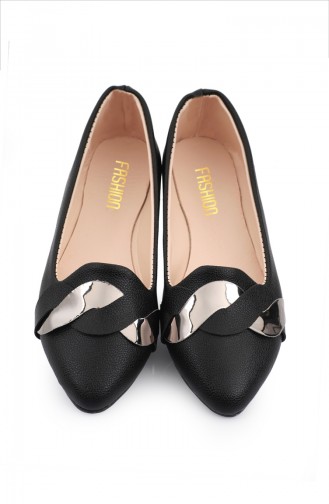 Black Woman Flat Shoe 6550-0