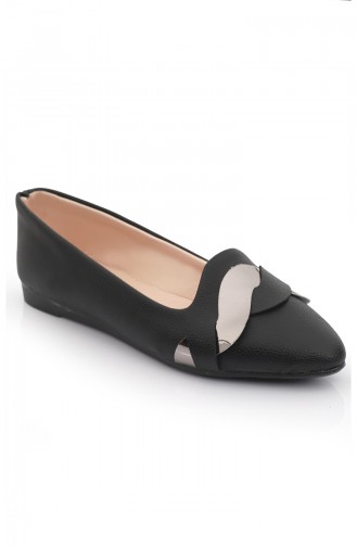 Black Woman Flat Shoe 6550-0