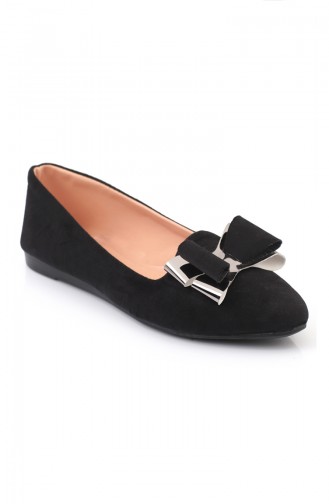 Babettes Pour Femme avec Noeud 6553-3 Noir Daim 6553-3