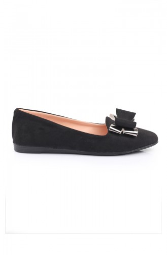 Babettes Pour Femme avec Noeud 6553-3 Noir Daim 6553-3