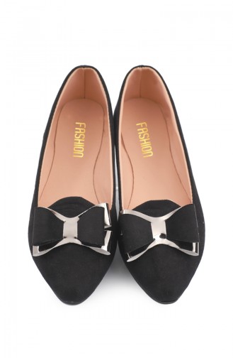 Babettes Pour Femme avec Noeud 6553-3 Noir Daim 6553-3