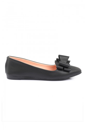 Women s Bow Flat shoe 6554-4 Black Skin coloured 6554-4