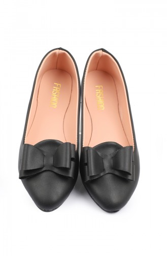 Women s Bow Flat shoe 6554-4 Black Skin coloured 6554-4