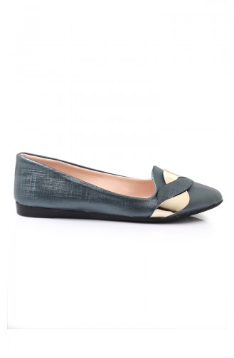 Women s Knit Patterned Flat shoe 6555-5 Blue 6555-5