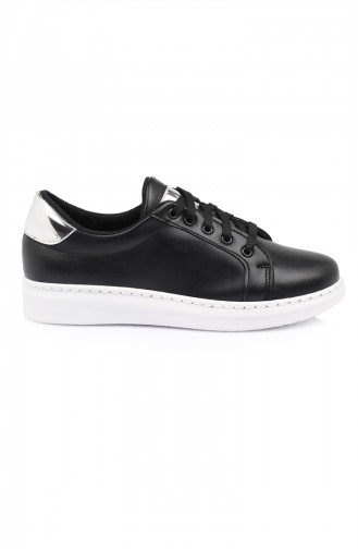 Sneakers Ayakkabı 9300-01SG Siyah Gümüş