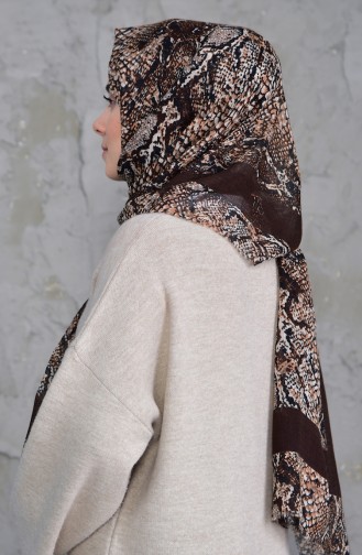 Châle Cotton a Motifs 2158-03 Brun Foncé 2158-03
