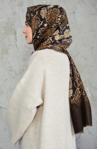 Châle Cotton a Motifs 2157-02 Khaki 2157-02