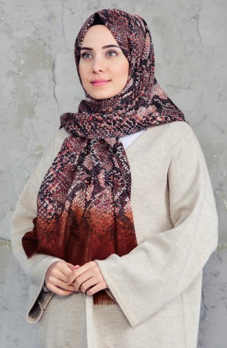 Patterned Flamed Cotton Shawl 2157-12 Taba 2157-12