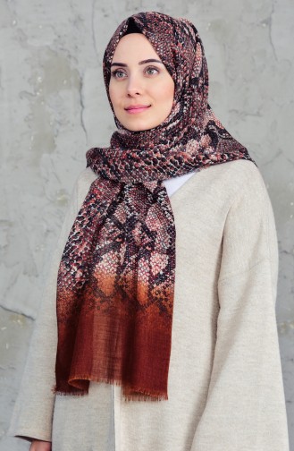 Châle Cotton a Motifs 2157-12 Tabac 2157-12