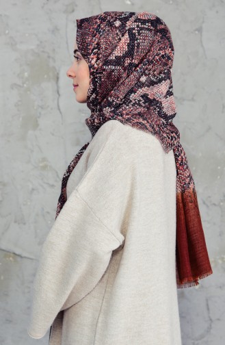 Châle Cotton a Motifs 2157-12 Tabac 2157-12