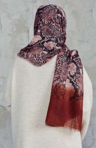 Châle Cotton a Motifs 2157-12 Tabac 2157-12