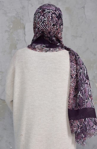 Patterned Flamed Cotton Shawl 2158-01 Purple 2158-01